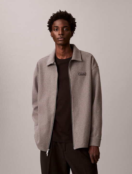 남성 울 스냅 플리스