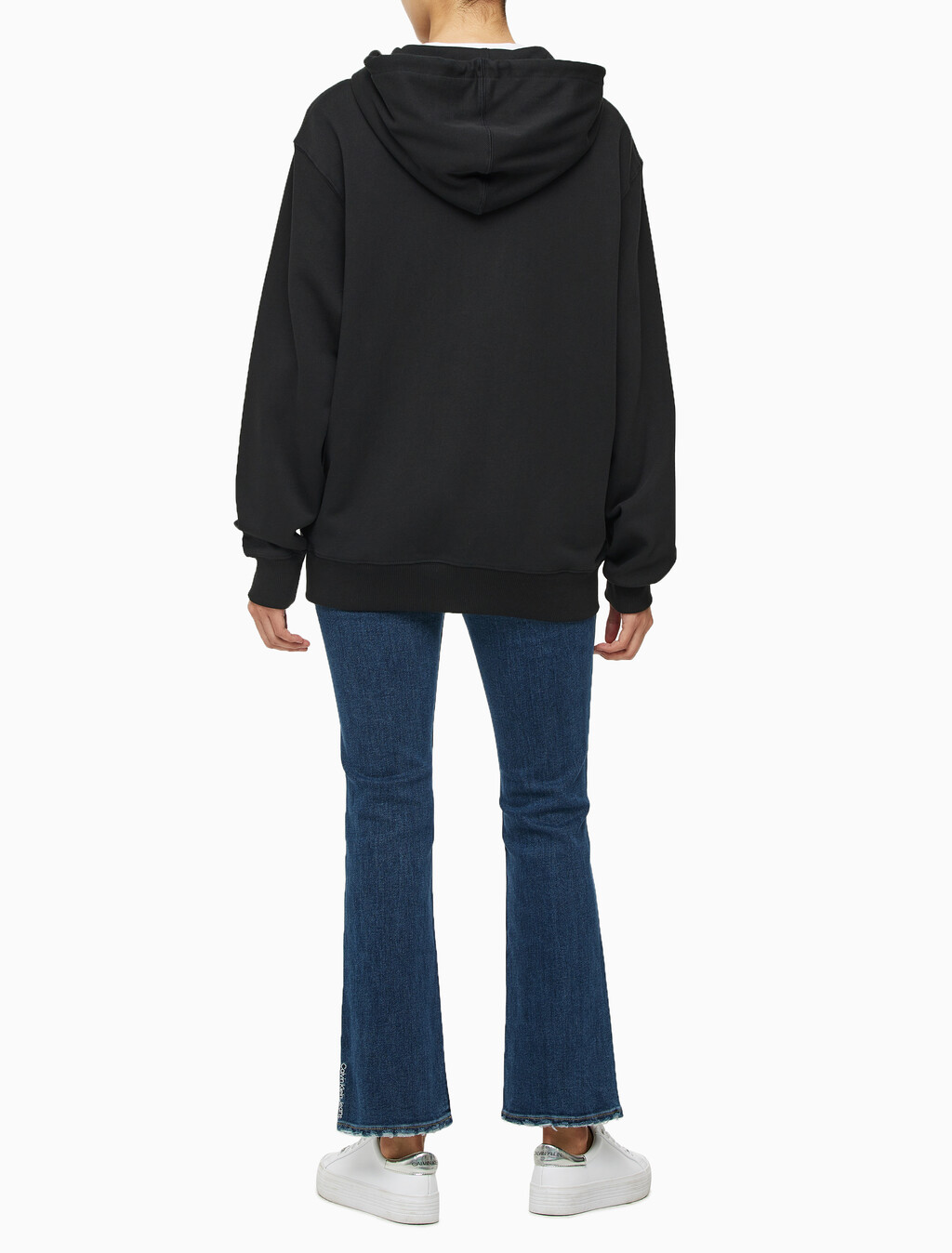 Buy 남성 릴렉스핏 CK 뱃지 로고 집업 후디 in color CK BLACK