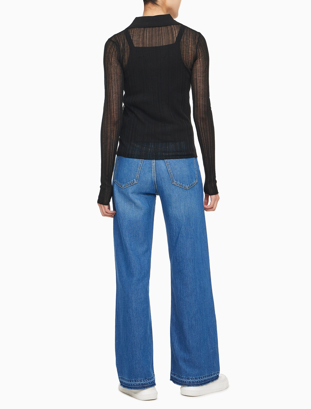 Buy 여성 2 IN 1 폴로 가디건 in color CK BLACK