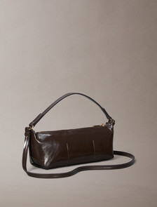 Buy 여성 엠보스드 로고 포일 글로시 콘브 백 in color Brown