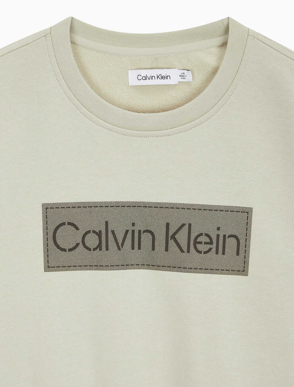 Buy 남성 롱슬리브 스텐실로고 테리 크루넥 스웻셔츠 in color BEIGE