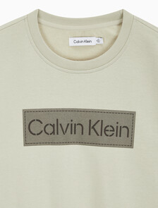 Buy 남성 롱슬리브 스텐실로고 테리 크루넥 스웻셔츠 in color BEIGE
