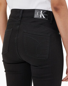 Buy 여성 하이라이즈 바디 슬림 부츠핏 앵클 데님 in color WASHED BLACK LOGO LACE