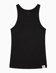 Buy 여성 코튼 슬립웨어 리브드 탱크 탑 in color BLACK