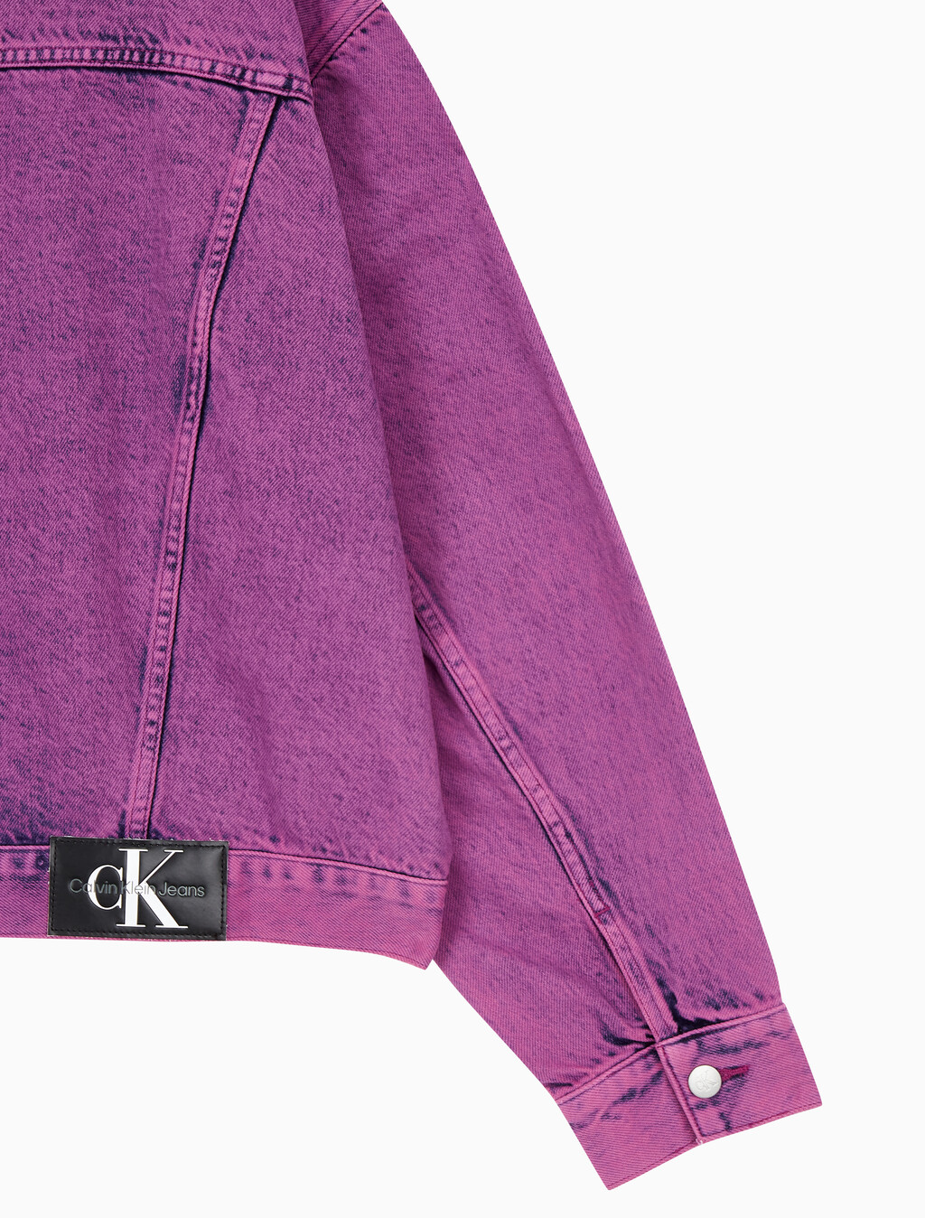 Buy 남성 박시 데님 자켓 in color MID BLUE BACK EMBRO