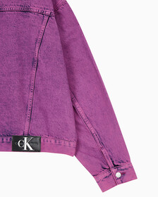 Buy 남성 박시 데님 자켓 in color MID BLUE BACK EMBRO