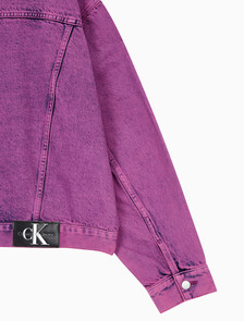 Buy 남성 박시 데님 자켓 in color MID BLUE BACK EMBRO
