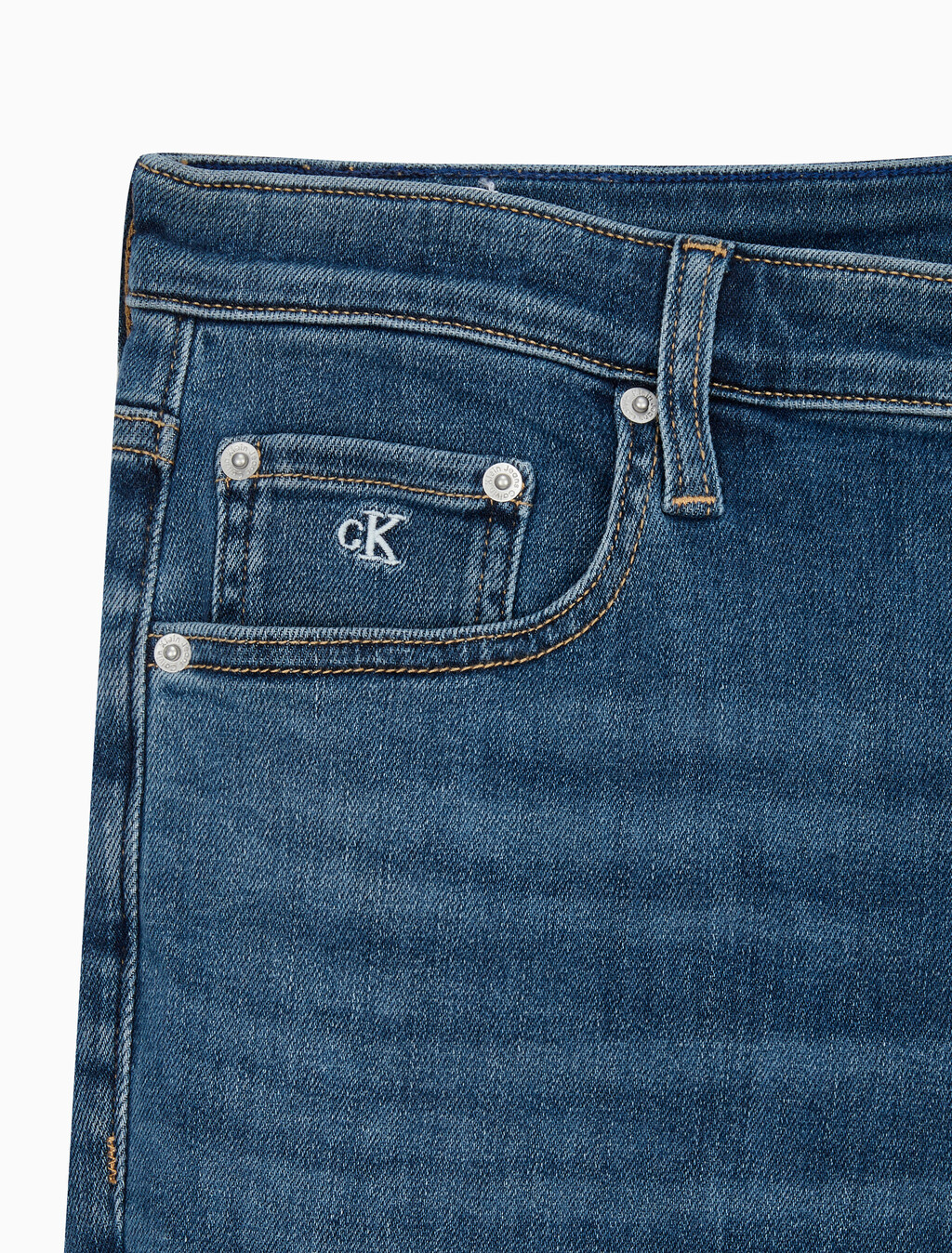 Buy 남성 바디핏 미드블루 이탈리안 데님 in color MID BLUE BACK EMBRO