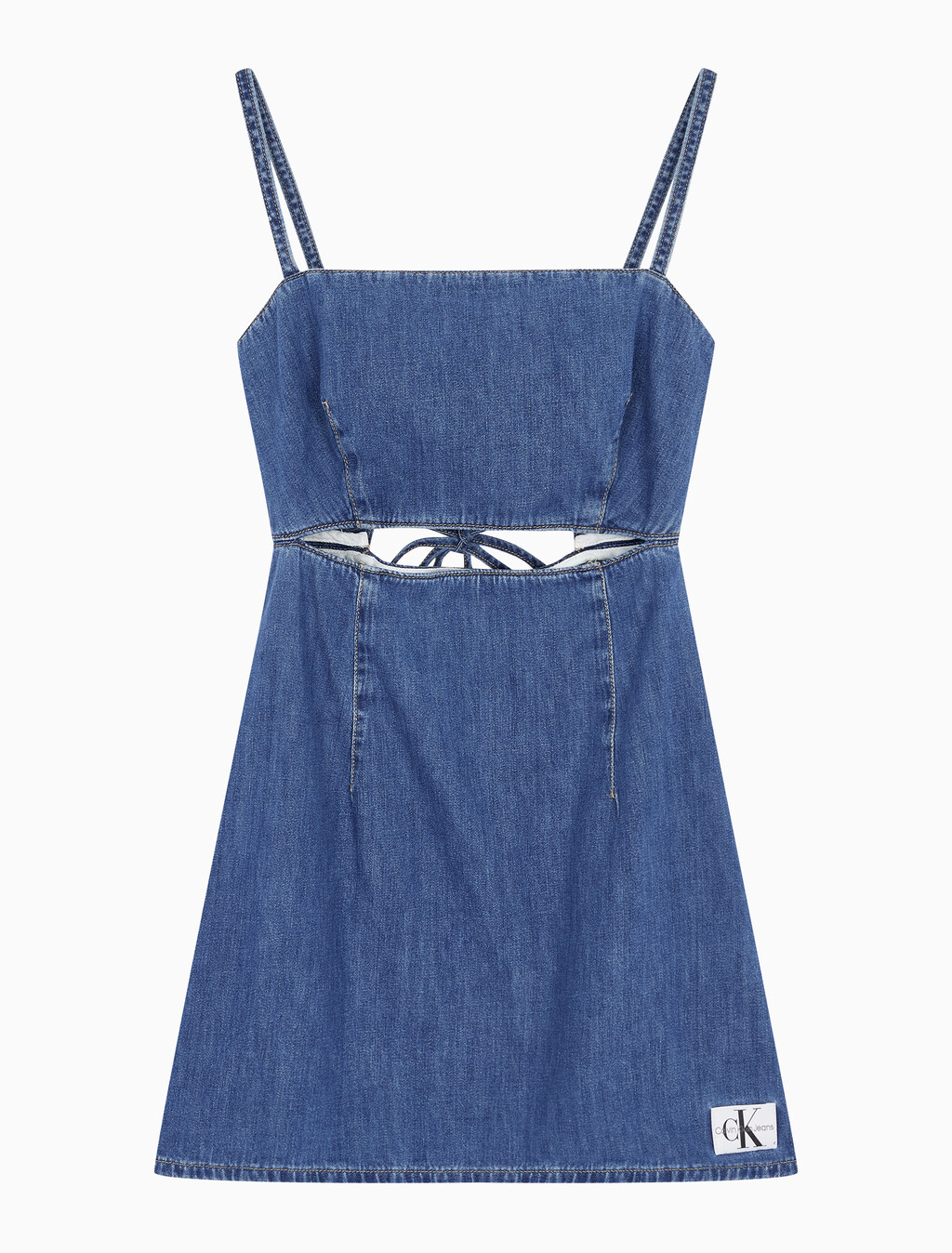Buy 여성 컷 아웃 드레스 in color MID BLUE BACK EMBRO