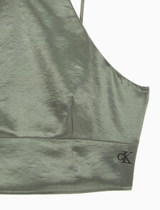 Buy 여성 사틴 스트랩피 탑 in color DUSTY OLIVE
