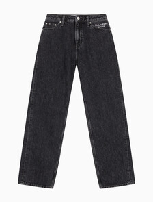 Buy 여성 90's 스트레이트핏 블랙 데님 in color WASHED BLACK LOGO LACE