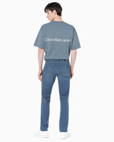 Buy 남성 바디핏 블루그레이 데님 in color GREY STEPPED RELEASE HEM
