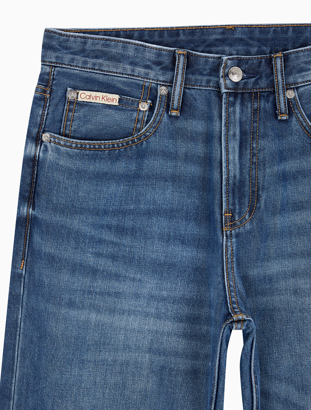 Buy 남성 90's 스트레이트핏 미드블루 37.5 기능성 데님 in color MID BLUE BACK EMBRO
