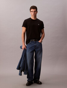 Buy 남성 이지핏 아카이브 로고 반팔 티셔츠 in color BLACK