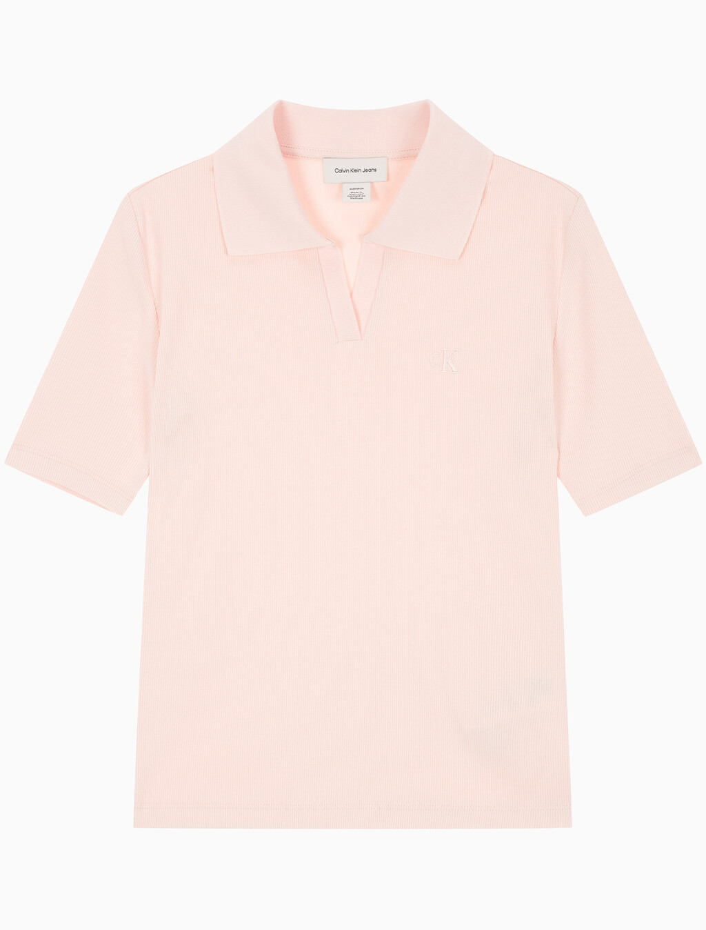 Buy 여성 슬림핏 브이넥 폴로 in color LIGHT PINK