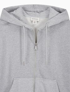 Buy 여성 아카이브 로고 프렌치 테리 풀집업 후디 in color Grey