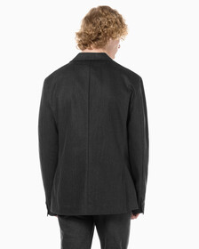 Buy 남성 롱슬리브 언라인드 스트럭쳐 블레이저 in color CHARCOAL
