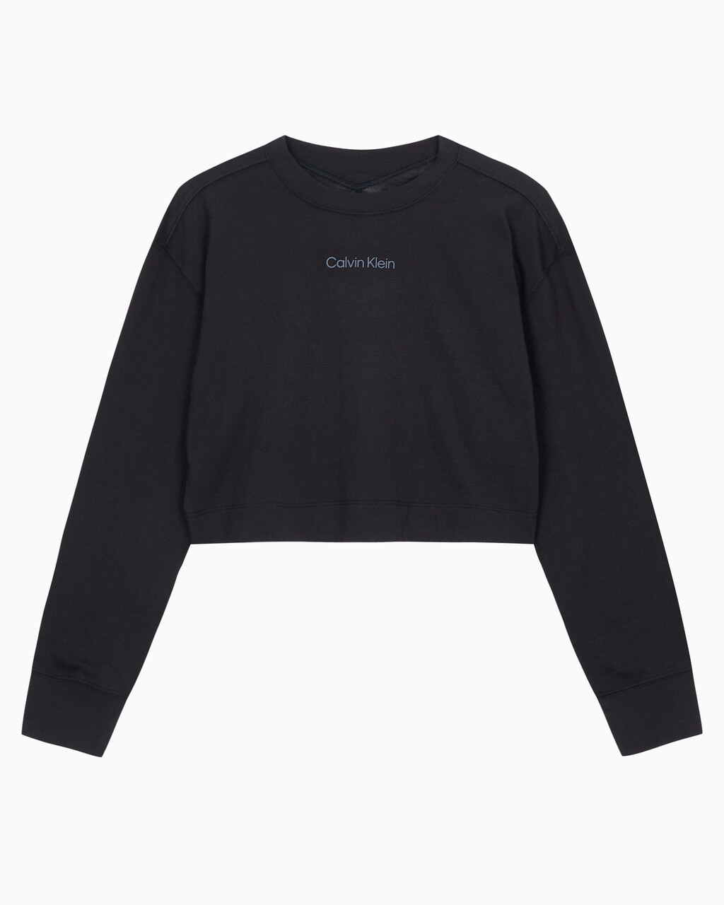 Buy 여성 에센셜 크롭 긴팔 티셔츠 in color BLACK