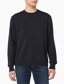 Buy 남성 메리노 울 크루넥 스웨터 in color CHARCOAL HEATHER