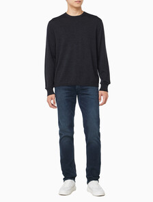 Buy 남성 메리노 울 크루넥 스웨터 in color CHARCOAL HEATHER