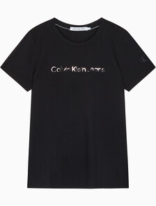Buy 여성 인스티튜셔널 슬림핏 반팔 티셔츠 in color CK BLACK