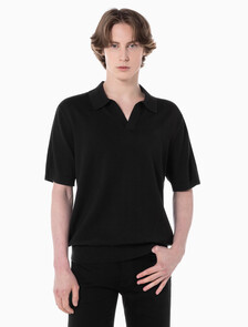 Buy 남성 토널 블로킹 폴로 반팔 티셔츠 in color CK BLACK