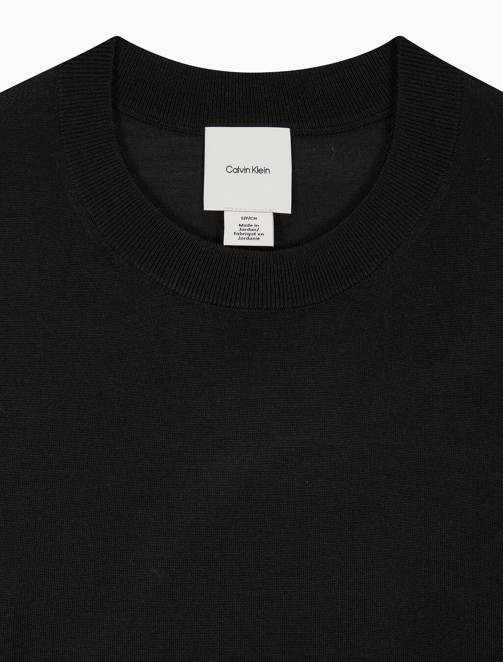Buy 여성 롱슬리브 테크 메리노 울 크루넥 스웨터 in color BLACK