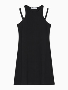 Buy 여성 2 IN 1 컷 아웃 립 드레스 in color CK BLACK