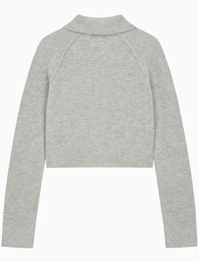 Buy 여성 버튼 가디건 in color LIGHT GREY HEATHER
