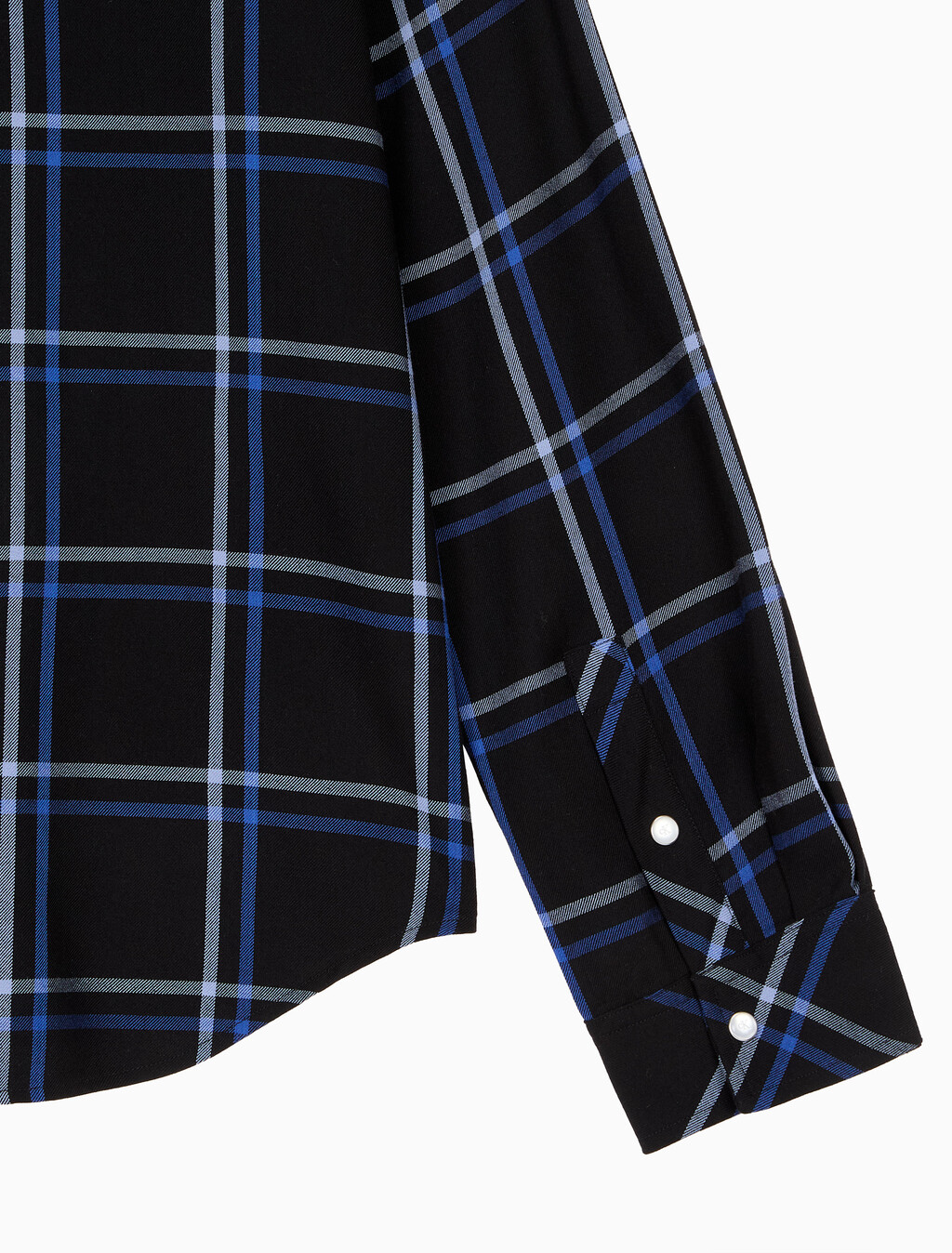 Buy 남성 플레이드 비스코스 이지 셔츠 in color BLACK