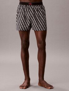 Buy 남성 CK 그래픽 우븐 박서 슬림 in color BLACK PRINT