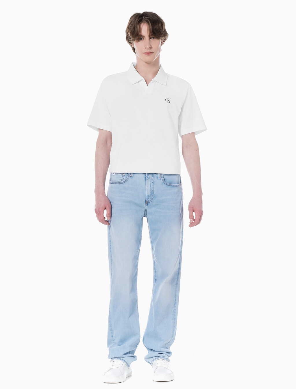 Buy 남성 90's 스트레이트핏 라이트블루 에코 쿨 데님 in color CHALKY BLUE