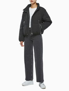 Buy 여성 다운 롱 지퍼 자켓 in color CK BLACK