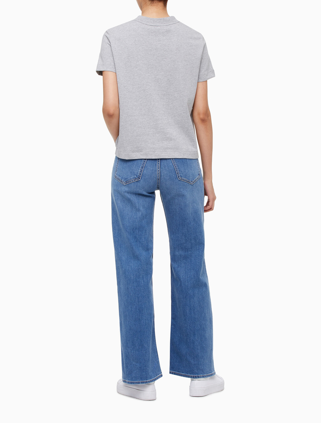 Buy 여성 릴렉스핏 아카이브 로고 크루넥 반팔 티셔츠 in color GREY HEATHER