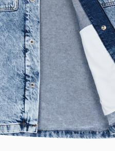 Buy 남성 오버사이즈 라이트 워시 셔츠 자켓 in color CHALKY BLUE