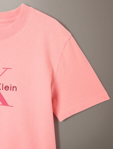 Buy 여성 애시드워시 히어로 모노로고 티 in color Light Red