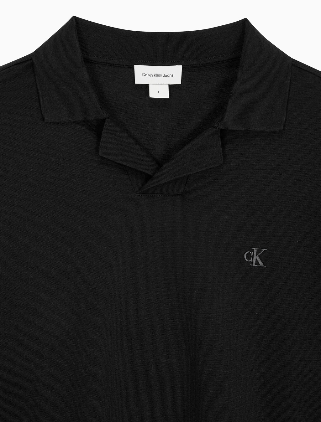 Buy 남성 릴렉스핏 헤비 저지 럭비 폴로 탑 in color CK BLACK