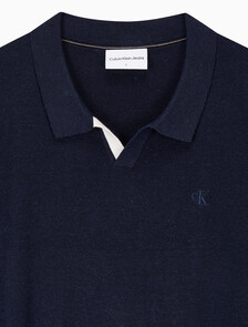 Buy 남성 엠브로이더리 로고 폴로 반팔 스웨터 in color NIGHT SKY