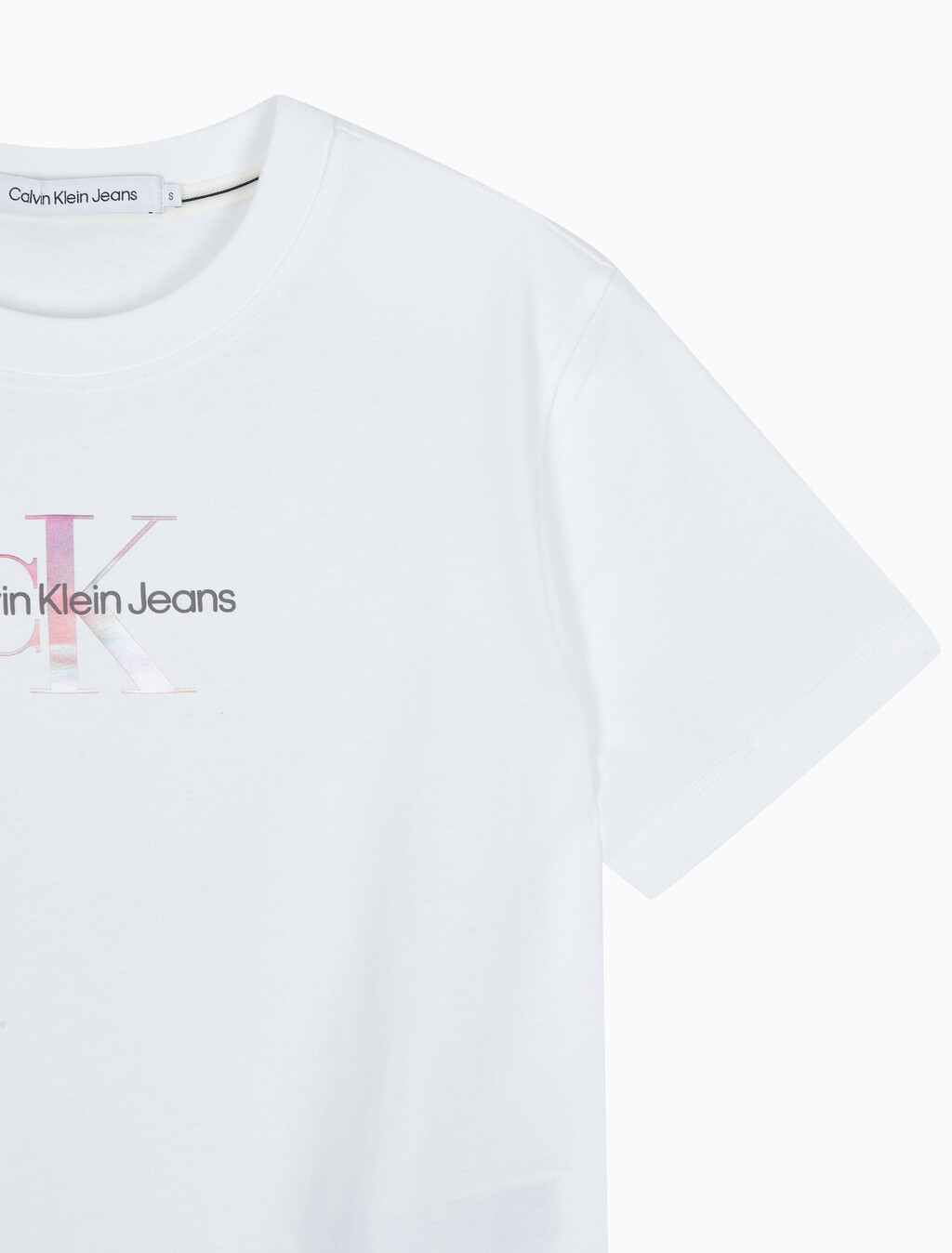 Buy 여성 모노그램 로고 모던 스트레이트핏 반팔 티셔츠 in color BRIGHT WHITE