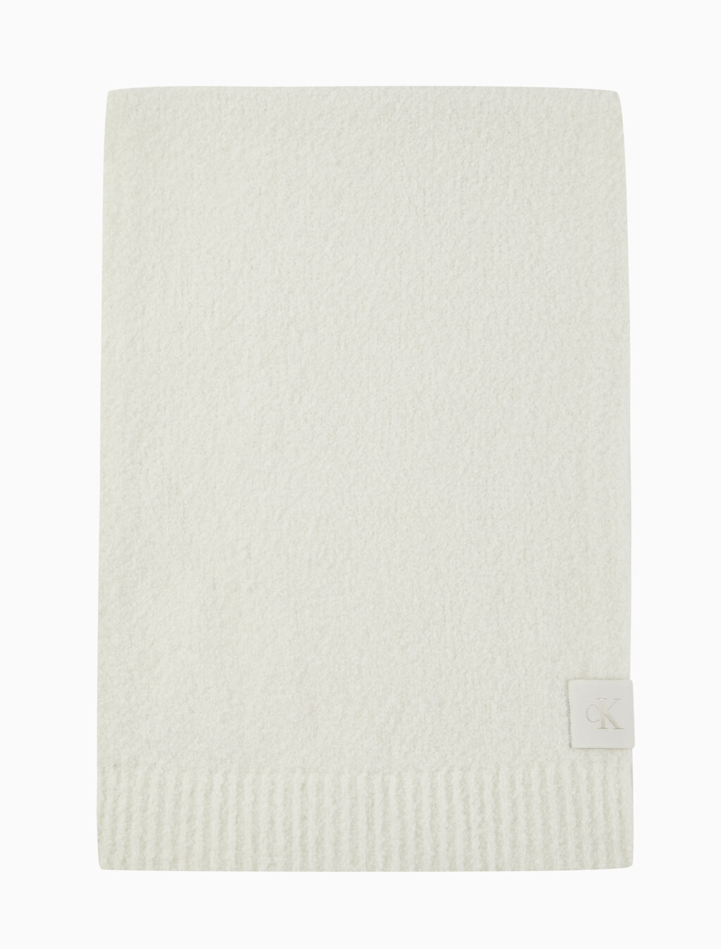 Buy 남녀공용 모노그램 패치 로고 부클 머플러 in color Ivory