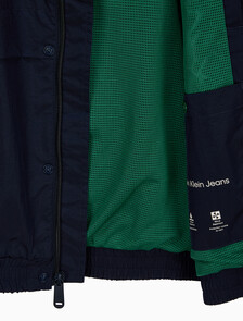 Buy 남성 나일론 컬러블록 트랙자켓 in color Black