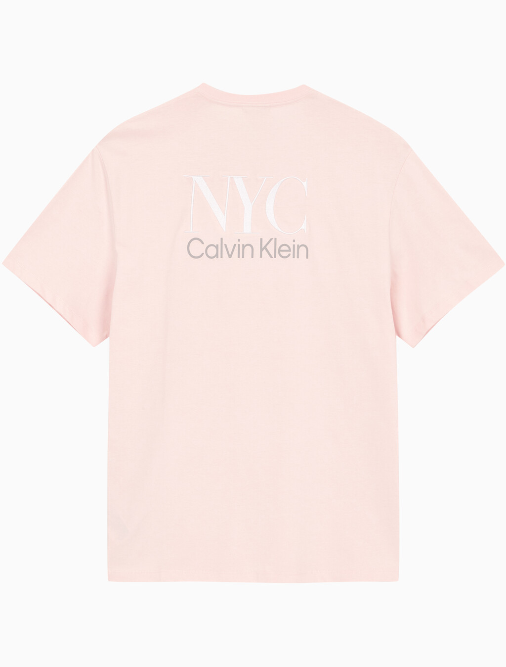 Buy 남성 NYC 백 로고 자수 반팔 티셔츠 in color LIGHT PINK