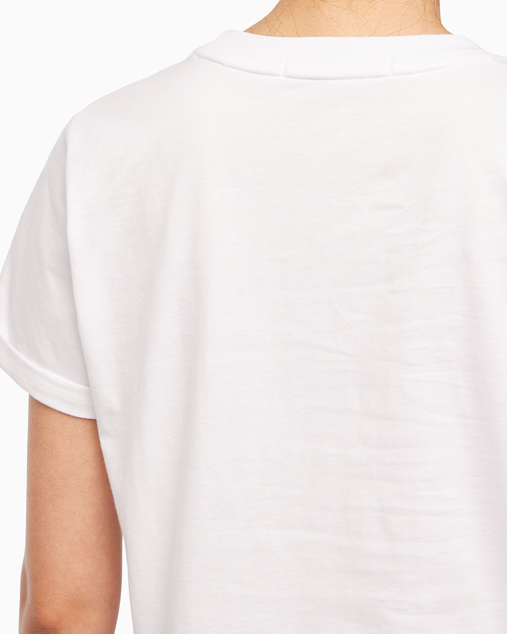 Buy 여성 모노그램 릴렉스핏 크롭 반팔 티셔츠 in color BRIGHT WHITE