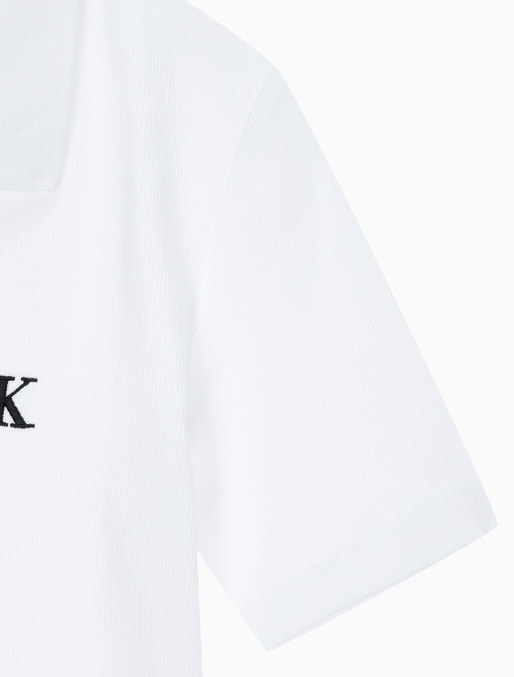 Buy 여성 슬림핏 립 브이넥 폴로 티셔츠 in color BRIGHT WHITE