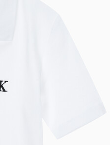 Buy 여성 슬림핏 립 브이넥 폴로 티셔츠 in color BRIGHT WHITE