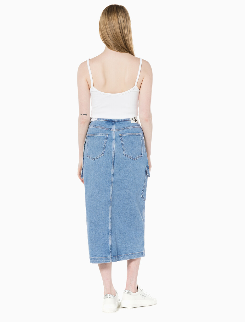 Buy 여성 맥시 데님 랩 스커트 in color CHALKY BLUE