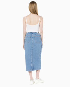 Buy 여성 맥시 데님 랩 스커트 in color 028A CHALKY BLU