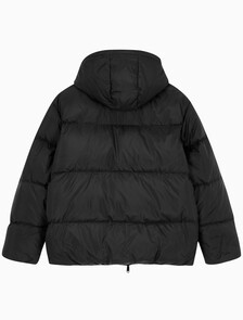 Buy 남성 글로시 후드 다운 푸퍼 in color CK BLACK