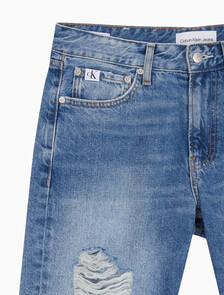 Buy 남성 레귤러핏 디스트로이드 라이트블루 데님 쇼츠 in color CHALKY BLUE