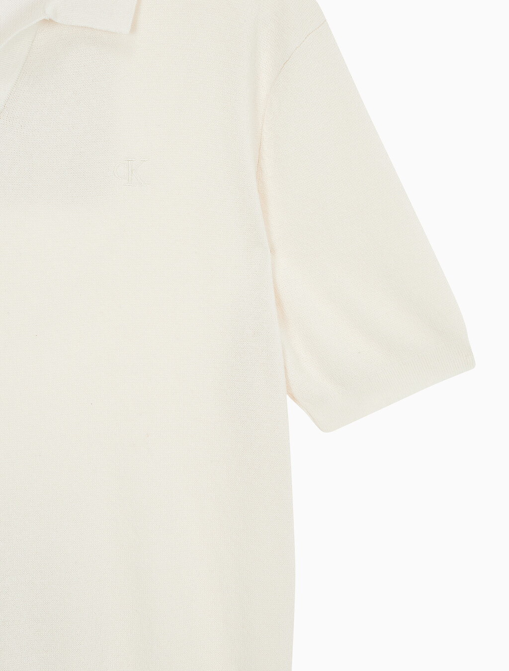 Buy 남성 CK 로고 폴로 반팔 스웨터 in color WHITE